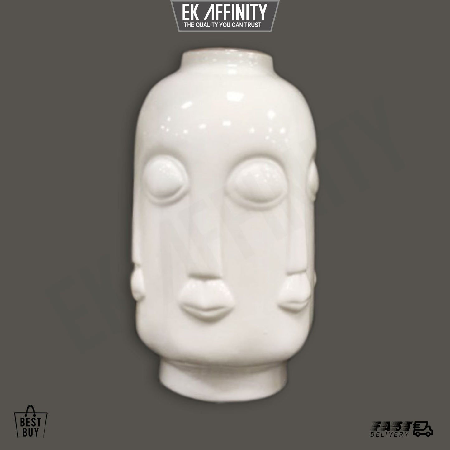 Vase Faces White Ceramic Elegant and beautiful Living room ornament