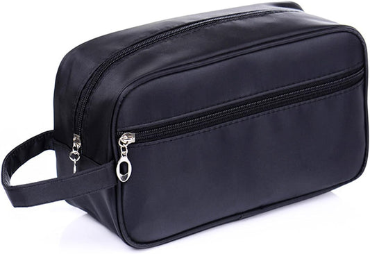 Toiletry Bag for Men, EKODE Portable Travel Wash Bag, Waterproof Shaving Bag Gym Shower Bathroom Bag Dopp Kit Make Up Bag, Black