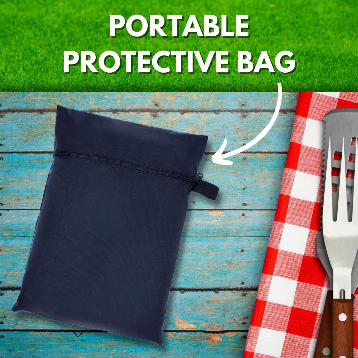 EKODE™ BBQ Cover, Barbecue Cover Waterproof 210D Heavy Duty, BBQ Outdoor Gas Grill Cover Waterproof, Rip-Proof, Dust-proof&Anti-UV for Weber, Outback, Char Broil, H 114 x W x 61 L x 147