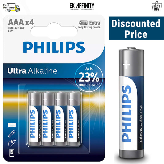 Phillips AAA Cell Ultra Power Long Lasting PLUS Alkaline Batteries LR03 Micro