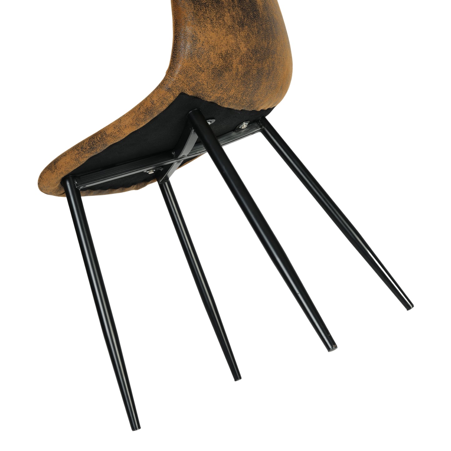 EKODE™ Set of 4 Scandinavian vintage dining room chairs Suede Brown