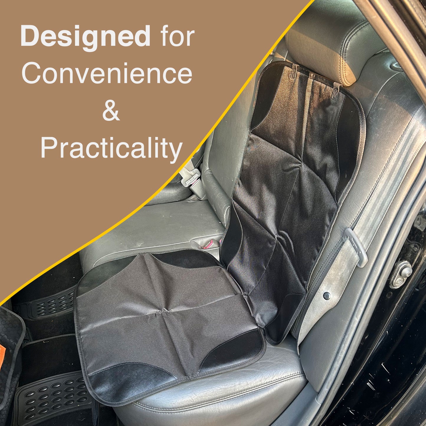 EKODE™ Car Seat Protector for kids, Child with Water-Resistance Fabric & Thickest Padded Cover & Featuring Best Size Coverage & Organiser Pockets - Fits Isofix