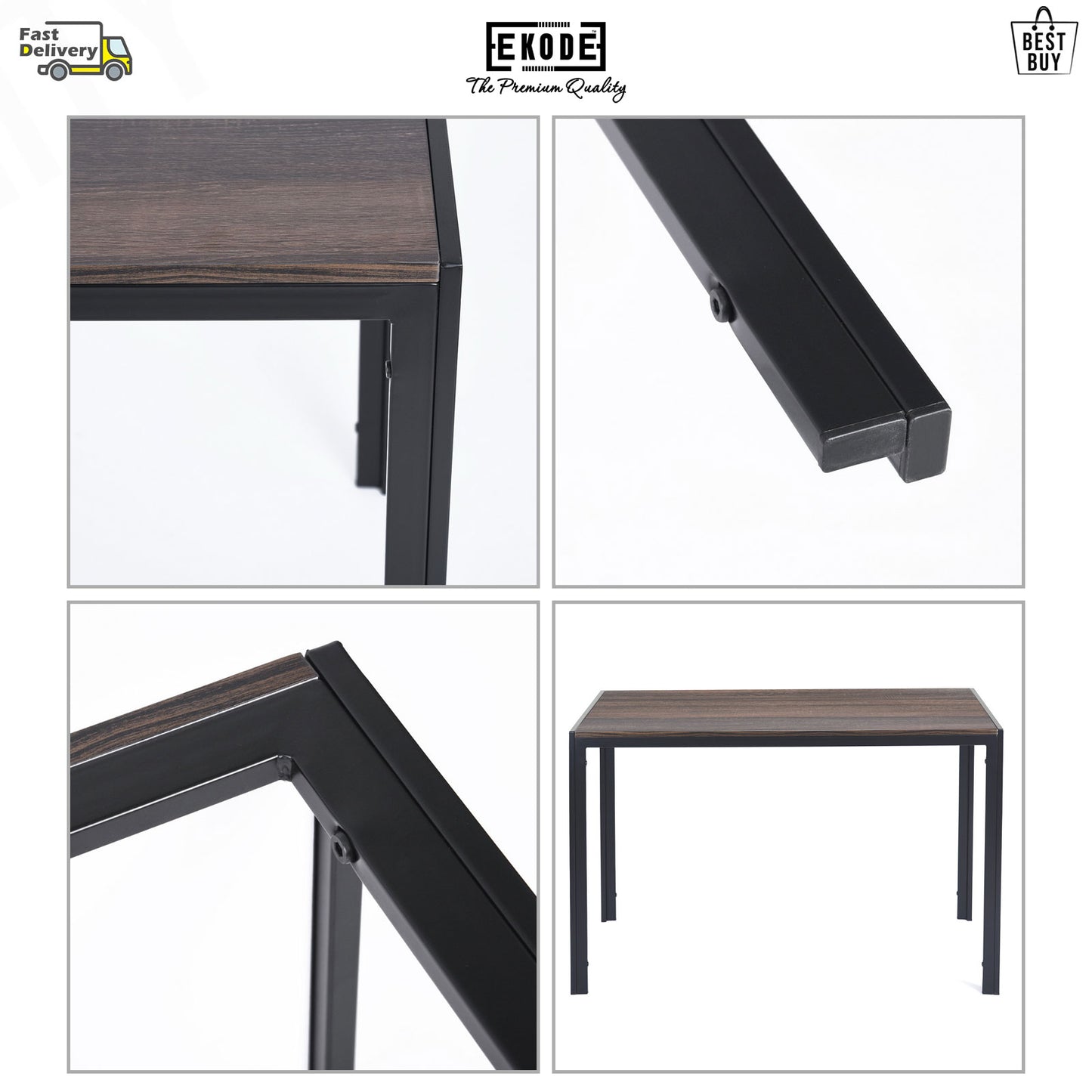 EKODE™ Rectangle Dining Table Office Computer Desk Study Wood Table Metal Frame