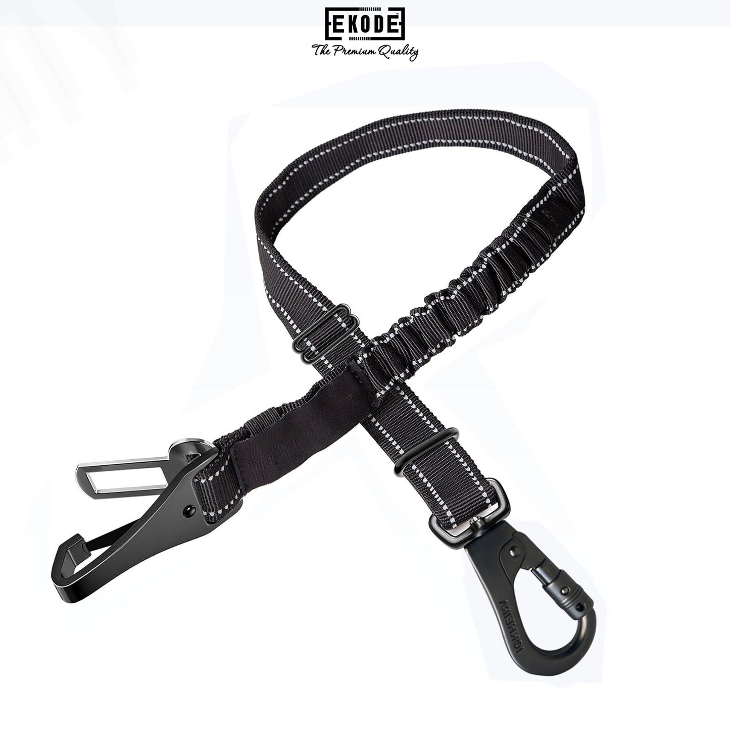 Dog Seatbelts for Cars, Adjustable with Anti Shock Bungee Buffer, Heavy Duty Carabiner Clip, Dog Seatbelt Isofix