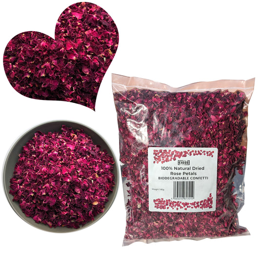 EKODE™ Biodegradable Confetti Wedding - 100% Natural Dried Rose Petals Confetti 2 Liters (30 Guests) | 140G Eco Friendly Dried Flower Confetti Petals for wedding