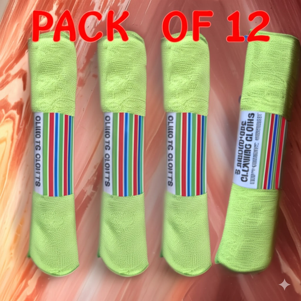 12x Microfibre Cleaning Cloths-Home Kitchen Car Mirrors Furniture window