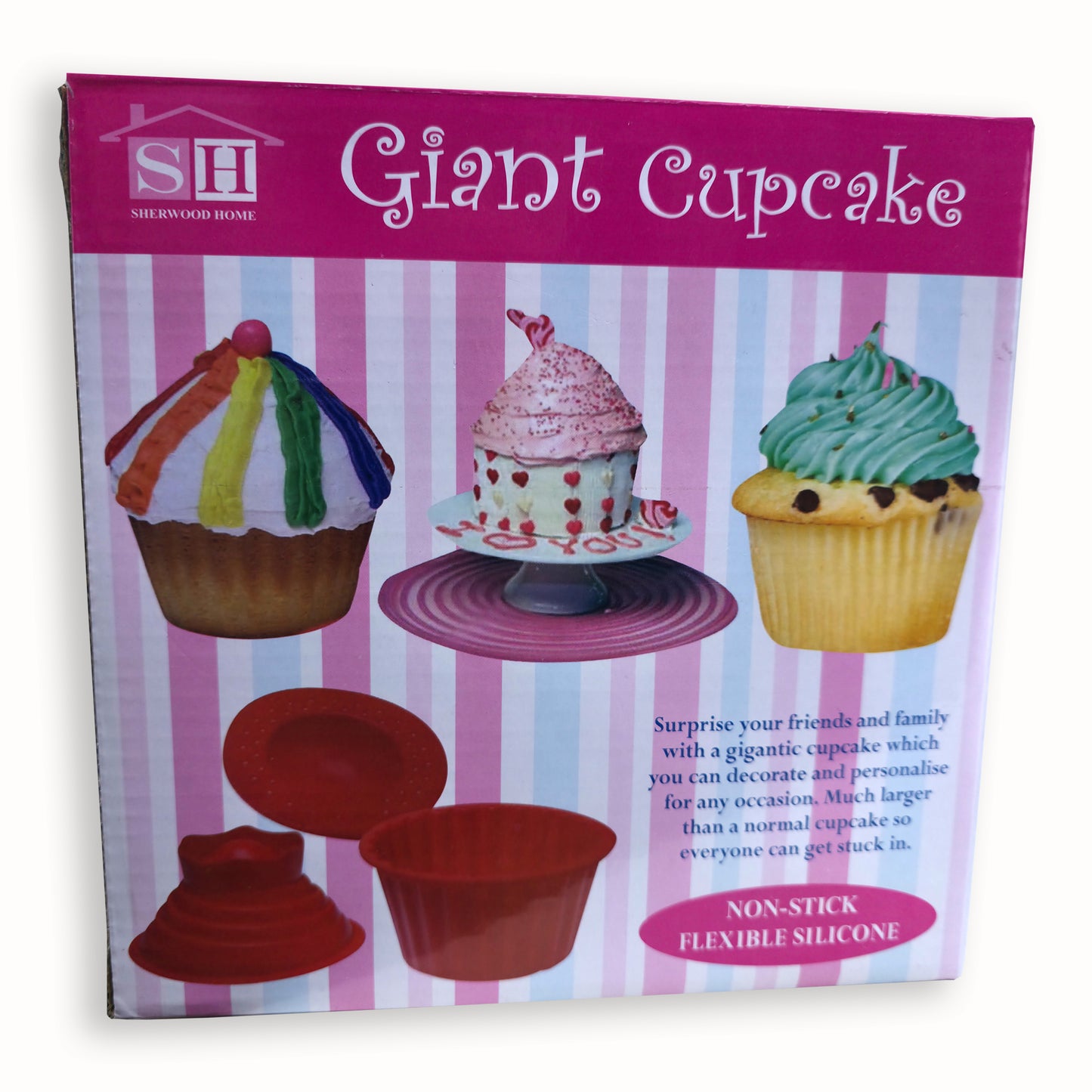 3Pcs Giant Cupcake Molds,Dishwasher Safe Big Top Silicone Cupcake Mould, Jumbo Caupcake Bake Sets Non-Stick Silicone Cake Molds for DIY Bake Tools Cake Decorating Red