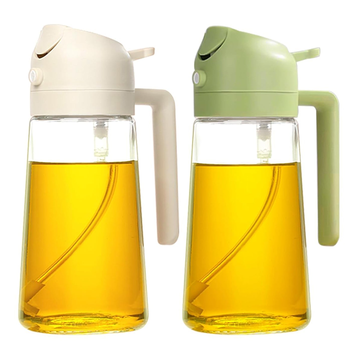 2 In 1 Glass Oil Sprayer & Dispenser, Oil Sprayer for Cooking, 2 In 1 Olive Oil Dispenser Bottle for Kitchen, Multifunctional Oiler Kitchen, Food Grade Glass Oil Mister, Oil Dispenser Sprayer