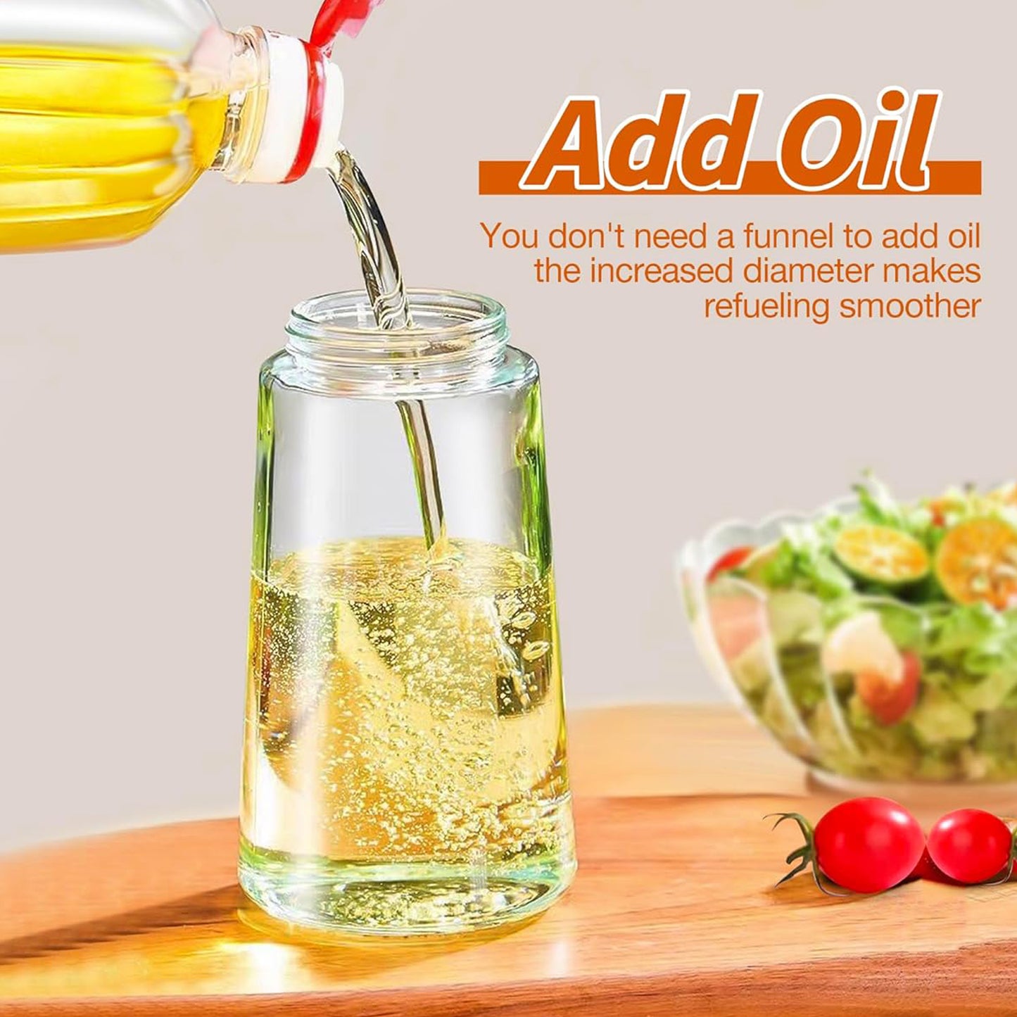 2 In 1 Glass Oil Sprayer & Dispenser, Oil Sprayer for Cooking, 2 In 1 Olive Oil Dispenser Bottle for Kitchen, Multifunctional Oiler Kitchen, Food Grade Glass Oil Mister, Oil Dispenser Sprayer