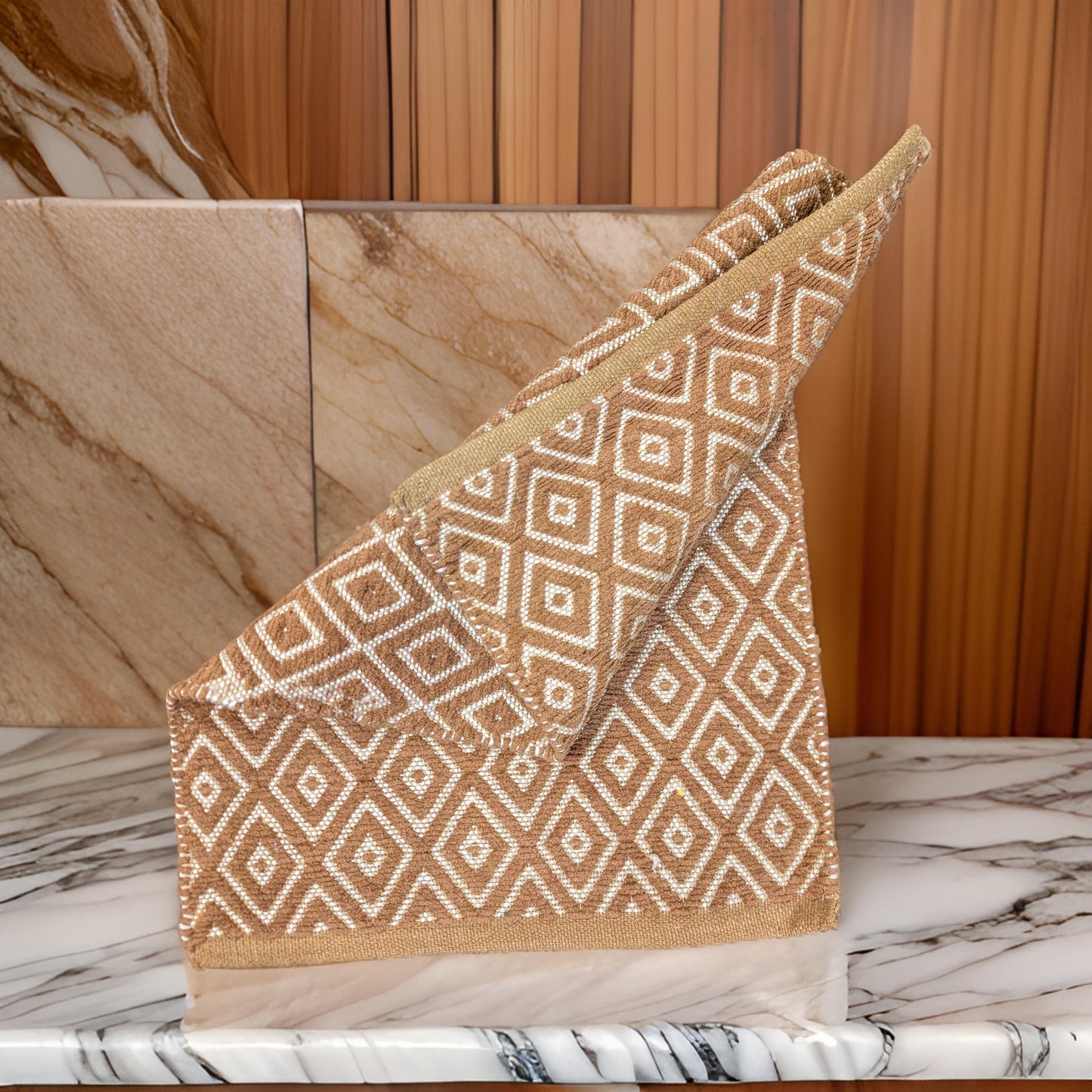 Handmade Tan and White Diamond Pattern Doormat | Handwoven Door Mat Rug | Eco-Friendly Premium Door Mat Rugs | Gift for him | Gift for her