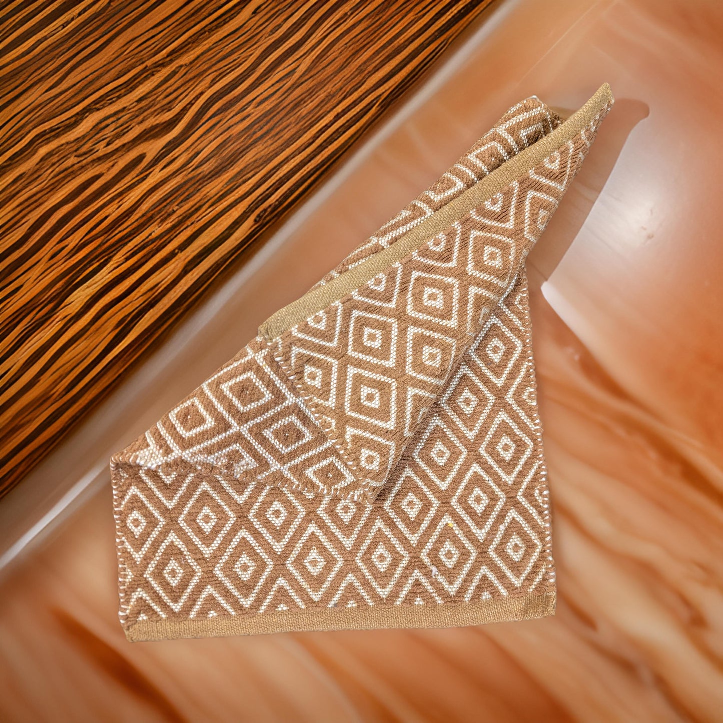 Handmade Tan and White Diamond Pattern Doormat | Handwoven Door Mat Rug | Eco-Friendly Premium Door Mat Rugs | Gift for him | Gift for her