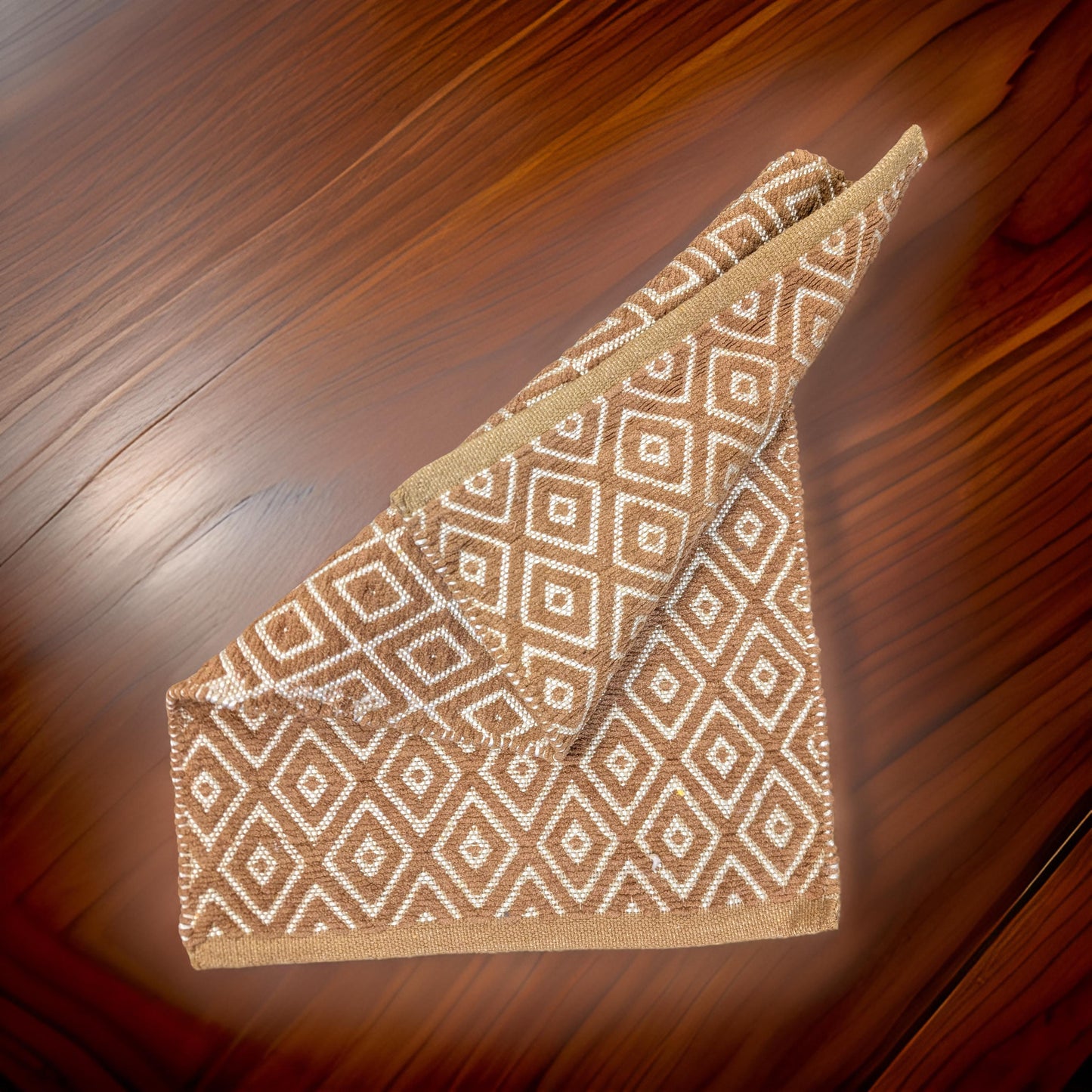 Handmade Tan and White Diamond Pattern Doormat | Handwoven Door Mat Rug | Eco-Friendly Premium Door Mat Rugs | Gift for him | Gift for her