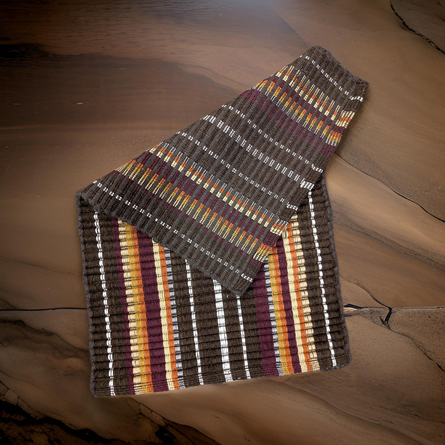 Handmade Striped Earth-Tone Doormat | Handwoven Door Mat Rug | Eco-Friendly Premium Door Mat Rugs | Gift for him | Gift for her