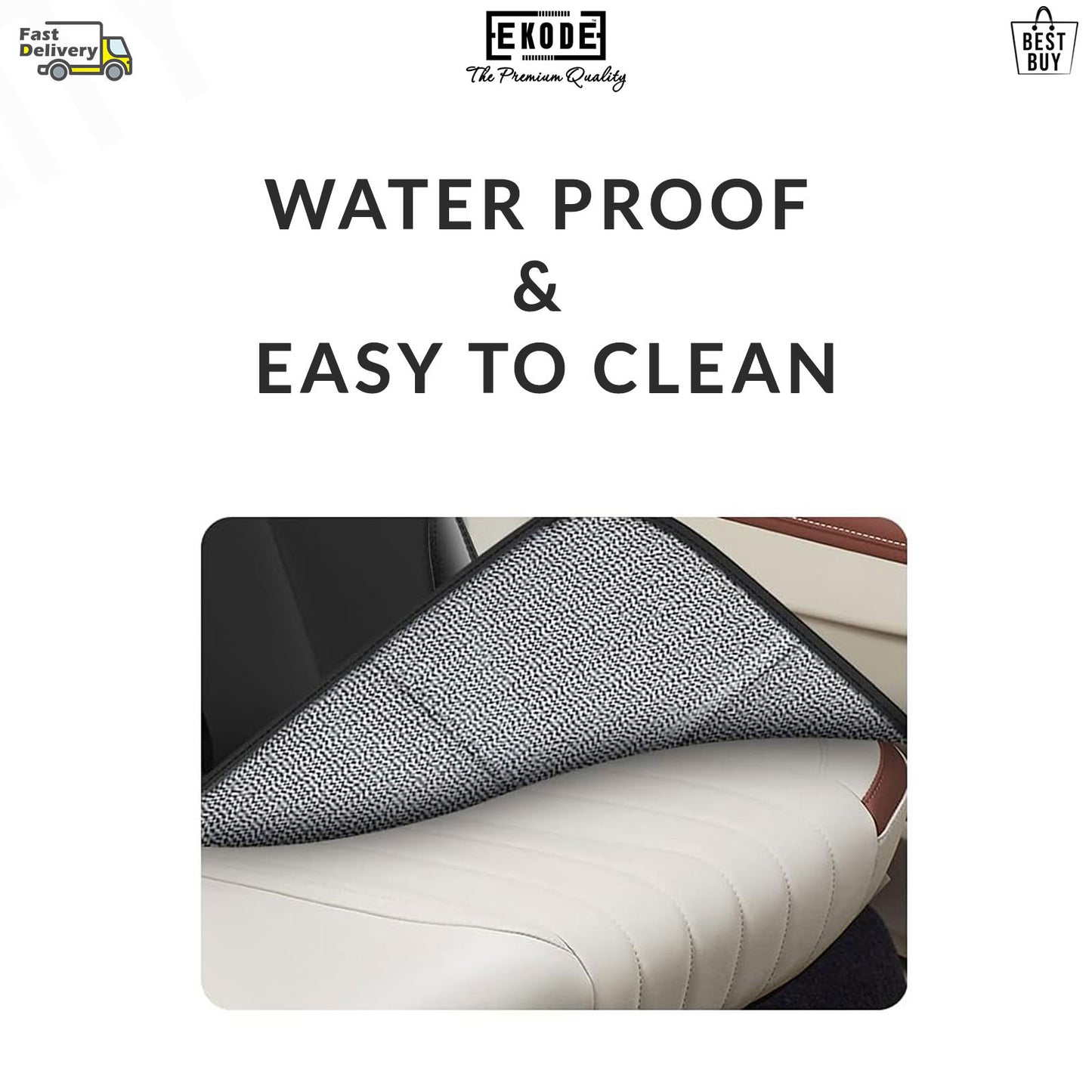 EKODE™ Car Seat Protector for kids, Child with Water-Resistance Fabric & Thickest Padded Cover & Featuring Best Size Coverage & Organiser Pockets - Fits Isofix