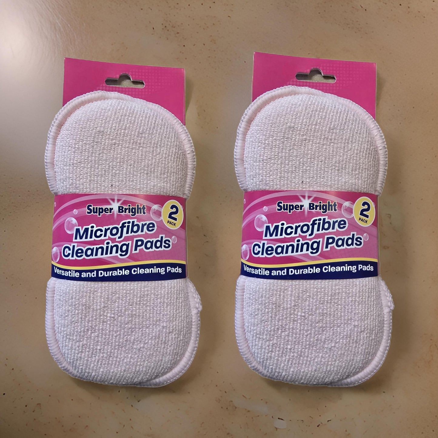 4x Super Bright Microfibre Cleaning Pads (2 x Pack of 2)