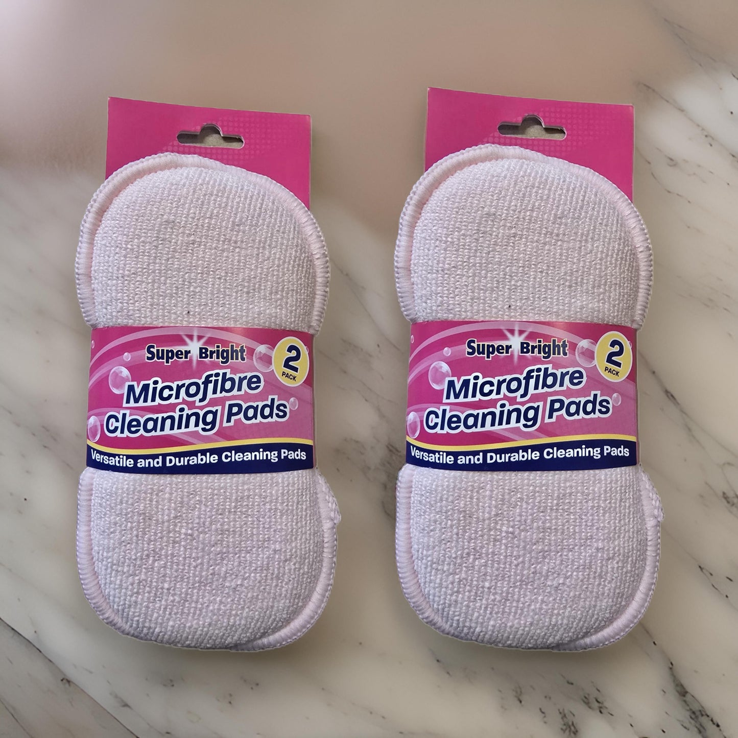 4x Super Bright Microfibre Cleaning Pads (2 x Pack of 2)