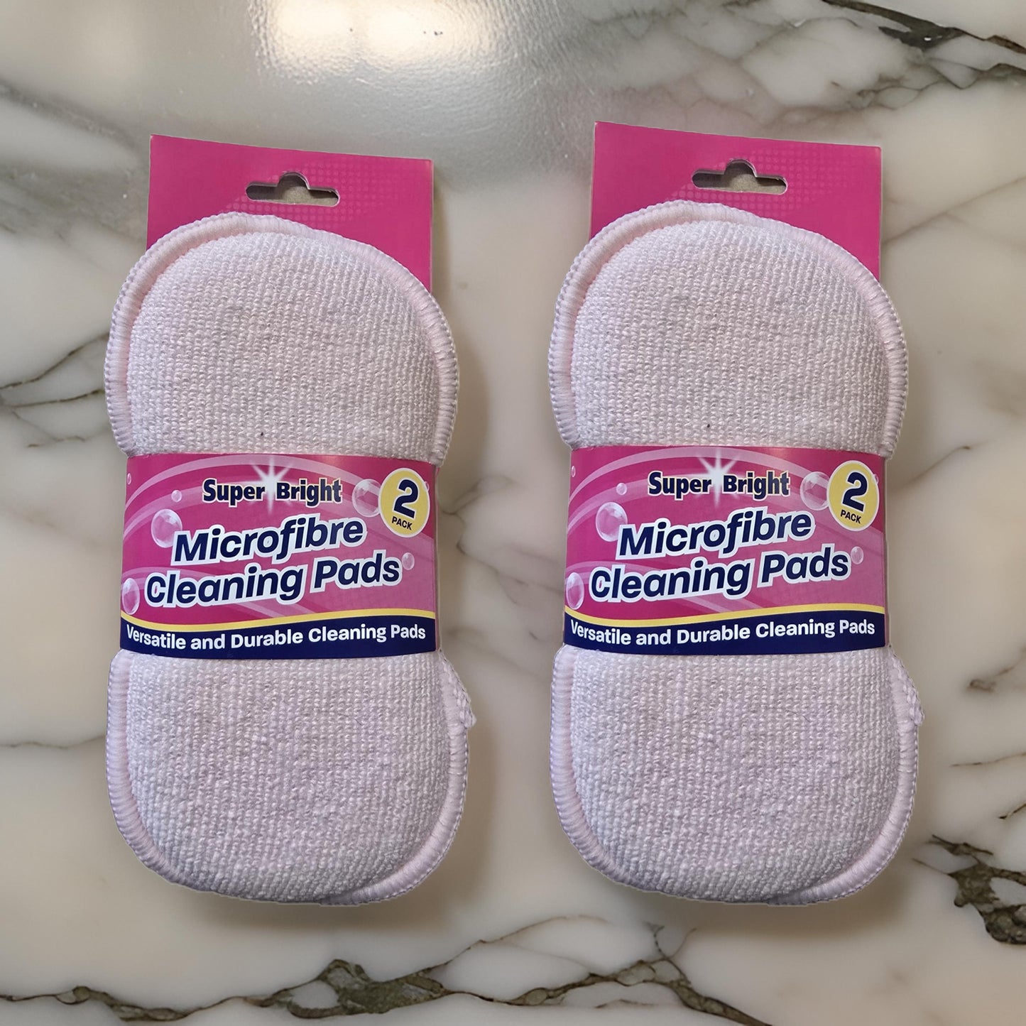 4x Super Bright Microfibre Cleaning Pads (2 x Pack of 2)