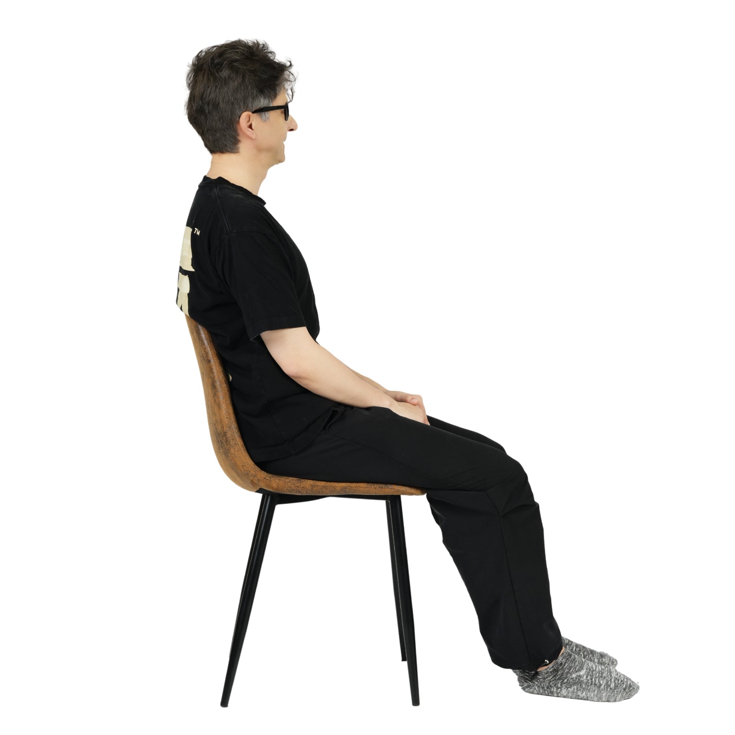 EKODE™ Set of 4 Scandinavian vintage dining room chairs Suede Brown