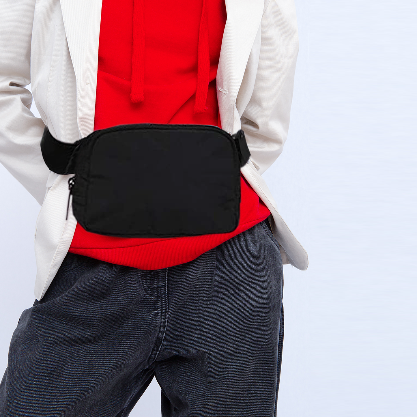 EKODE™ Crossbody Waist Bag Small Adjustabe Stlrap for Running Outdoors Workout Travel Hiking Cycling Water Resistance Fanny Pack for Women and Men Black