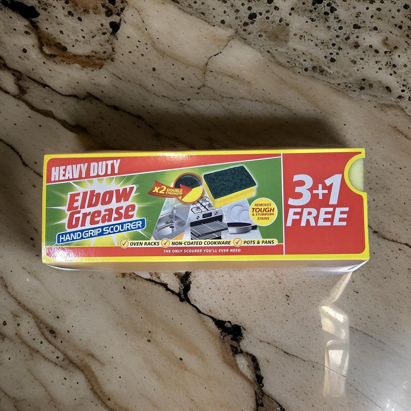 8x Elbow Grease Heavy Duty Double Strength Hand Grip Scourer (2 x Pack of 4)