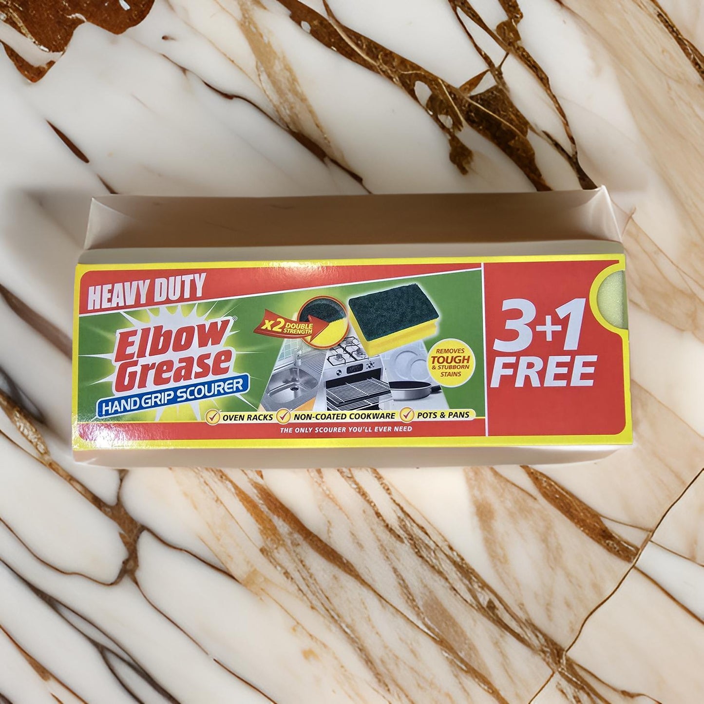 8x Elbow Grease Heavy Duty Double Strength Hand Grip Scourer (2 x Pack of 4)