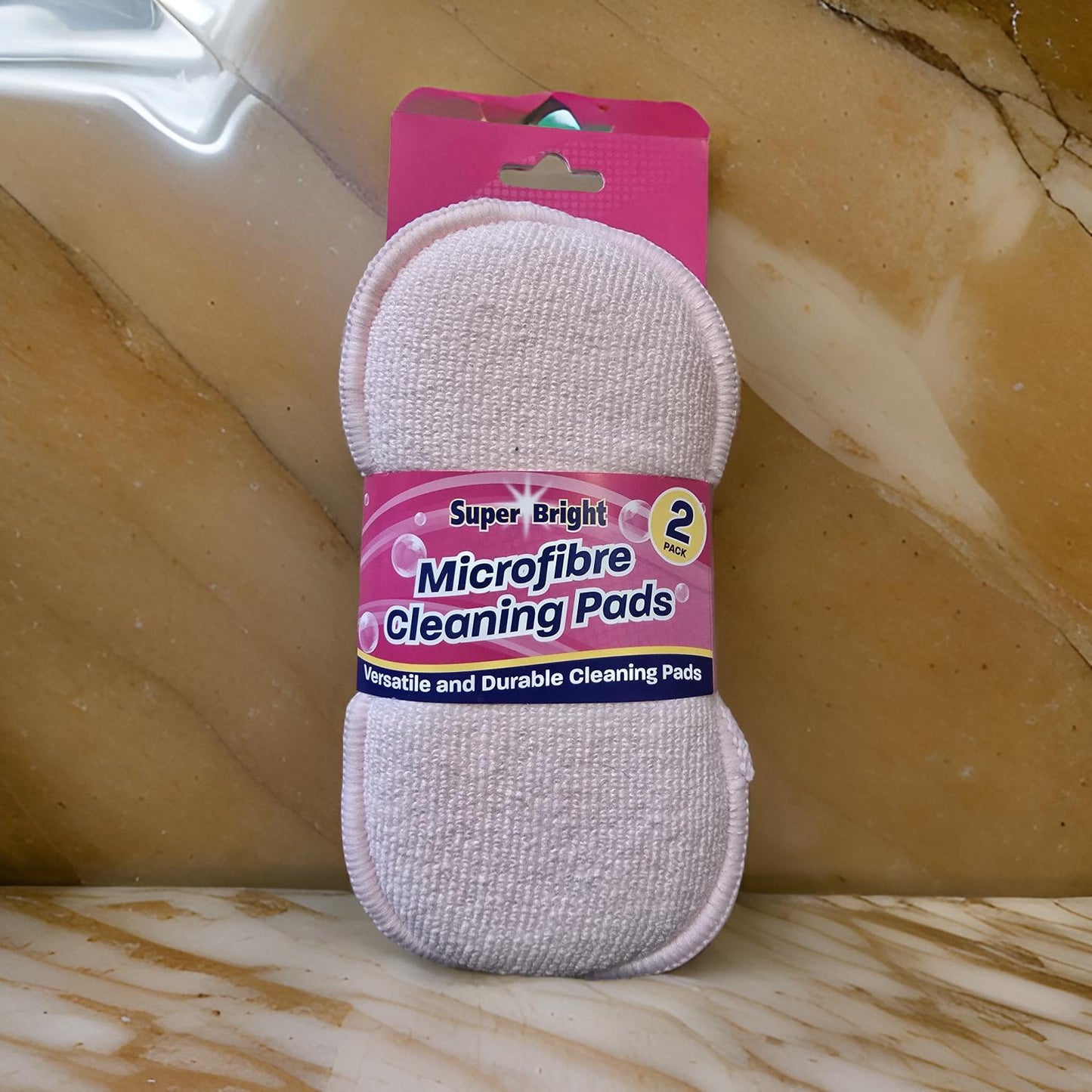 4x Super Bright Microfibre Cleaning Pads (2 x Pack of 2)