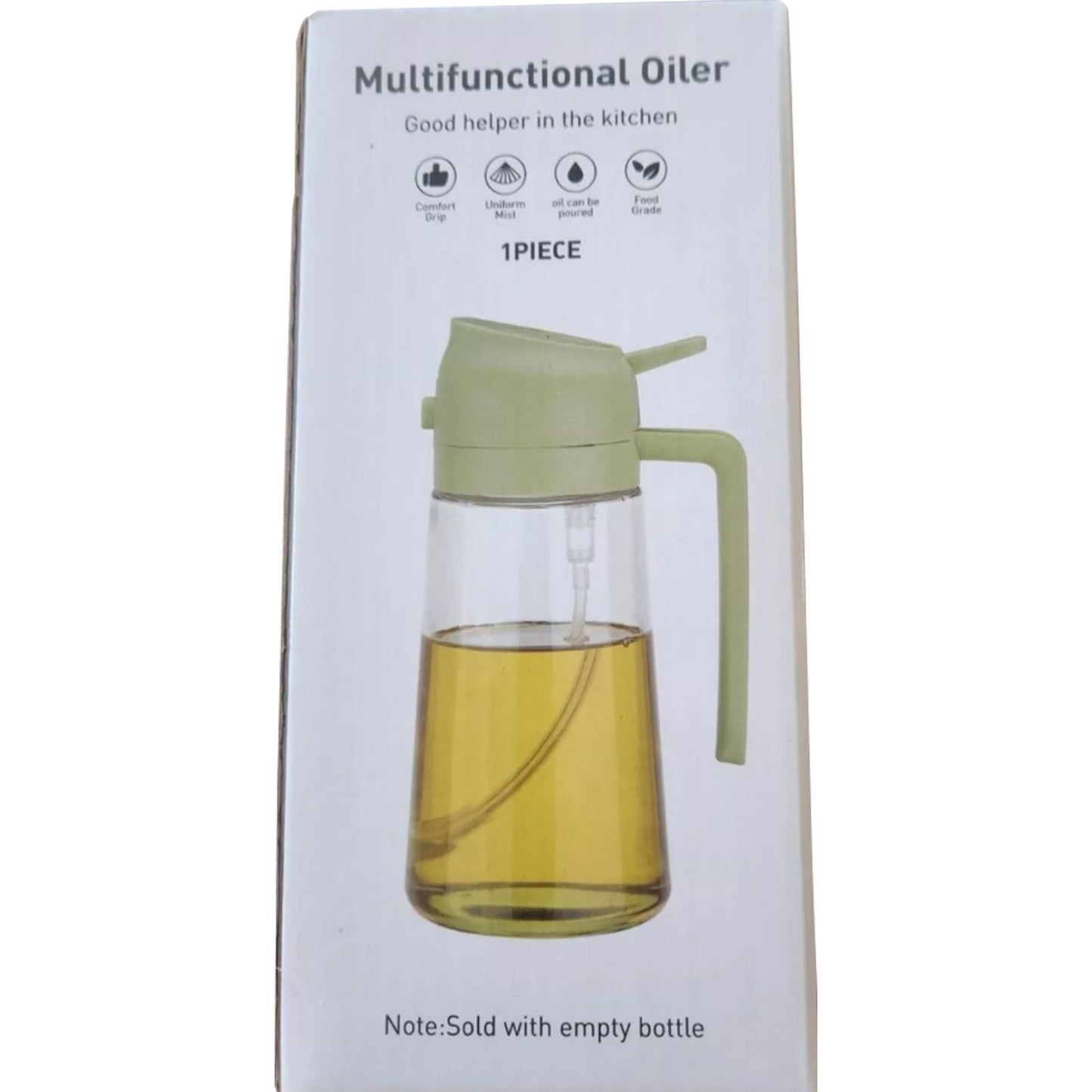 2 In 1 Glass Oil Sprayer & Dispenser, Oil Sprayer for Cooking, 2 In 1 Olive Oil Dispenser Bottle for Kitchen, Multifunctional Oiler Kitchen, Food Grade Glass Oil Mister, Oil Dispenser Sprayer