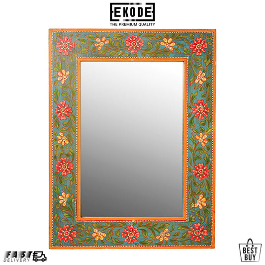EKODE™ Classic and Beautiful Hand painted wooden wall Mirror Hallway 30x40 CM
