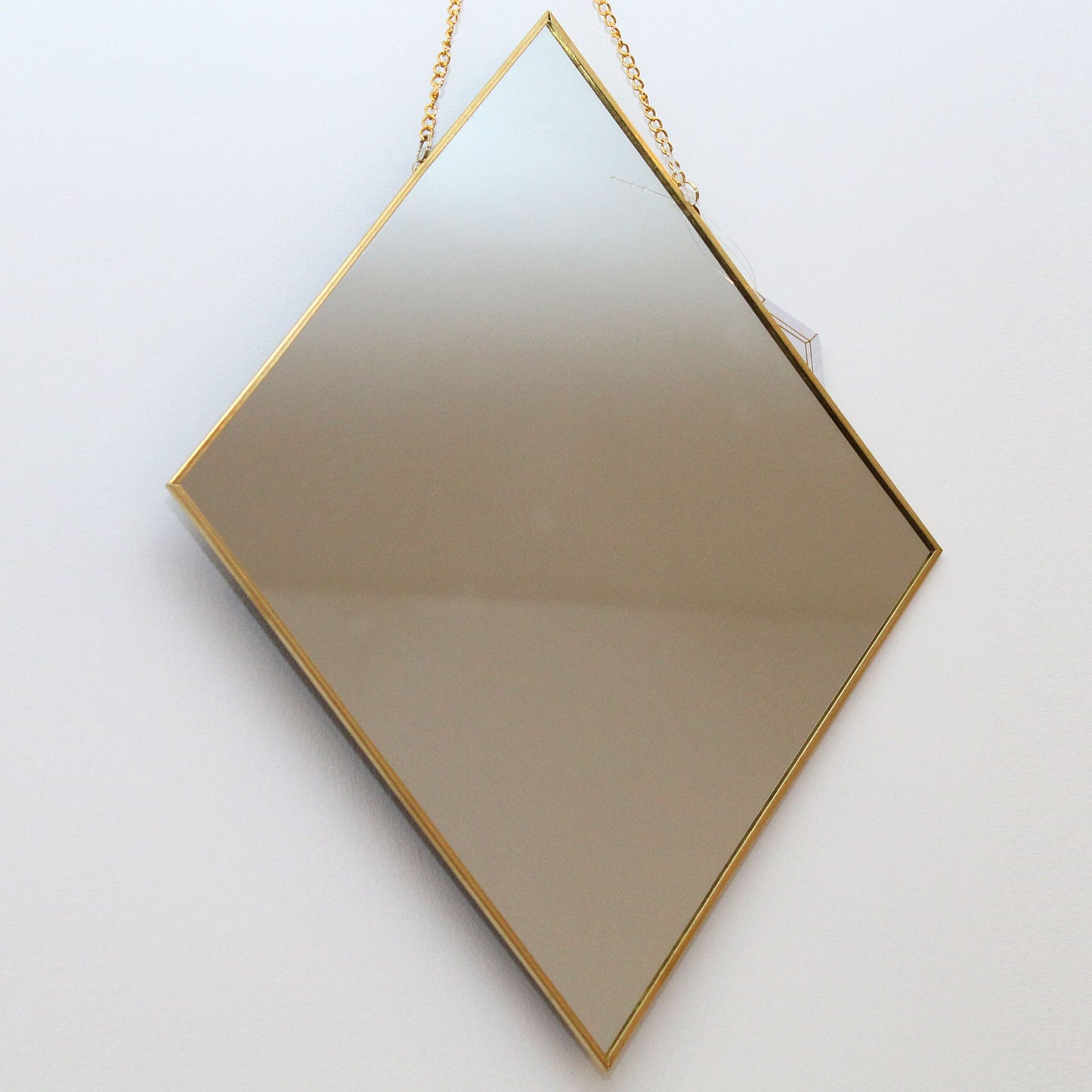 Gold edged Diamond Shaped Wall Mirror-Hallway Living Room-Home Decor-37CM