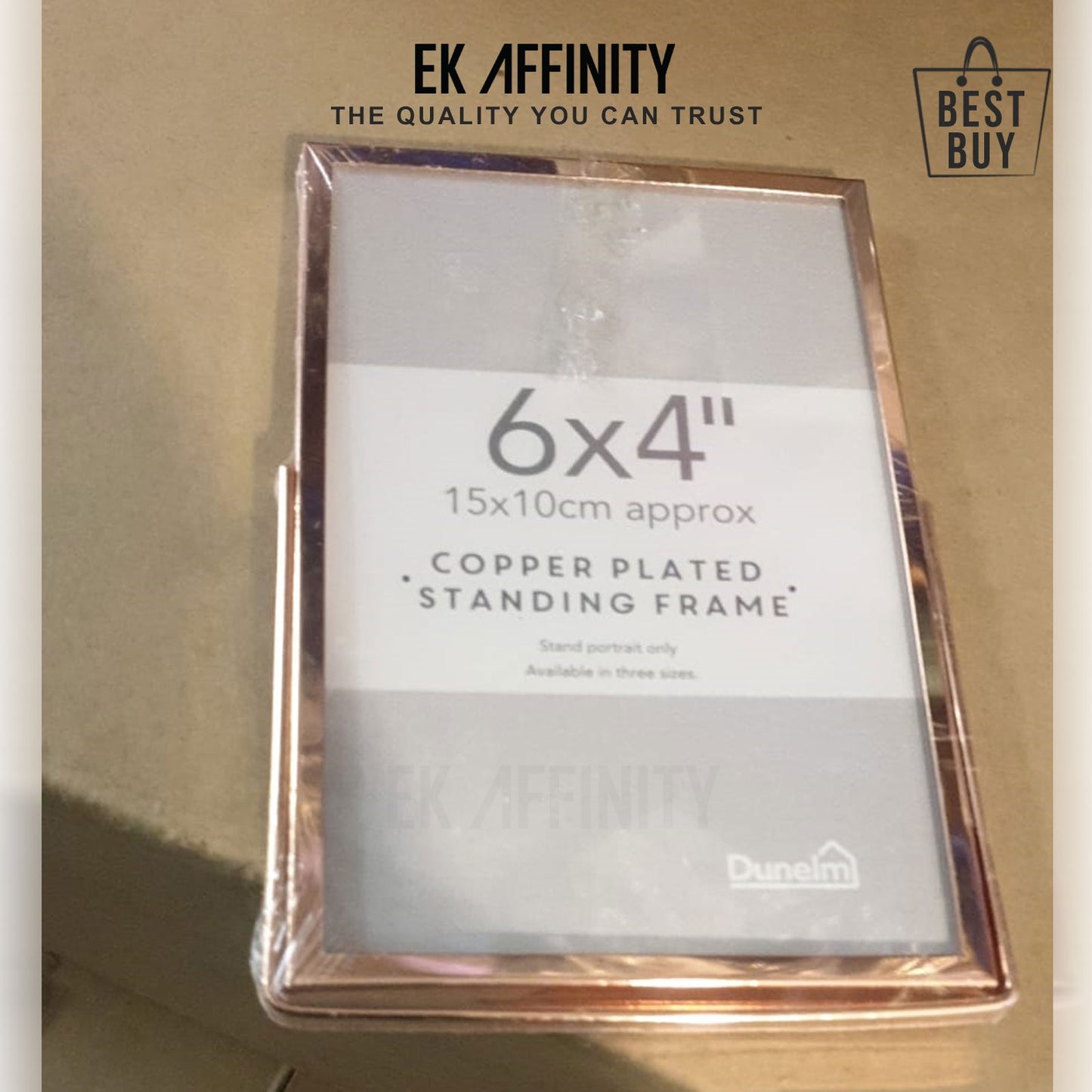 Elegant Copper Plated Thin Edged Photo Frame 6x4 Inches Best Gift