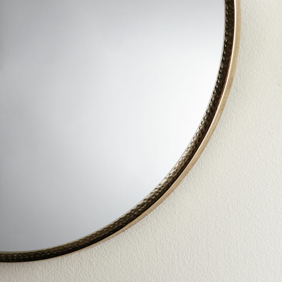 Stylish Hammered Metal Round Mirror 50cm Home Decor Best Gift Gold and Silver