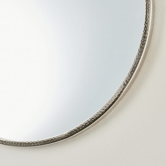 Stylish Hammered Metal Round Mirror 50cm Home Decor Best Gift Gold and Silver