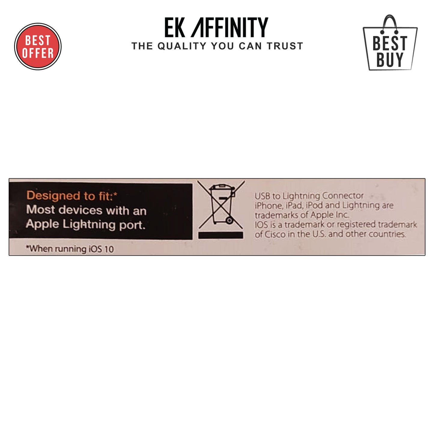 SET of 2 USB Sync & Charge Cable For iPhone, iPod and iPad Best Quality