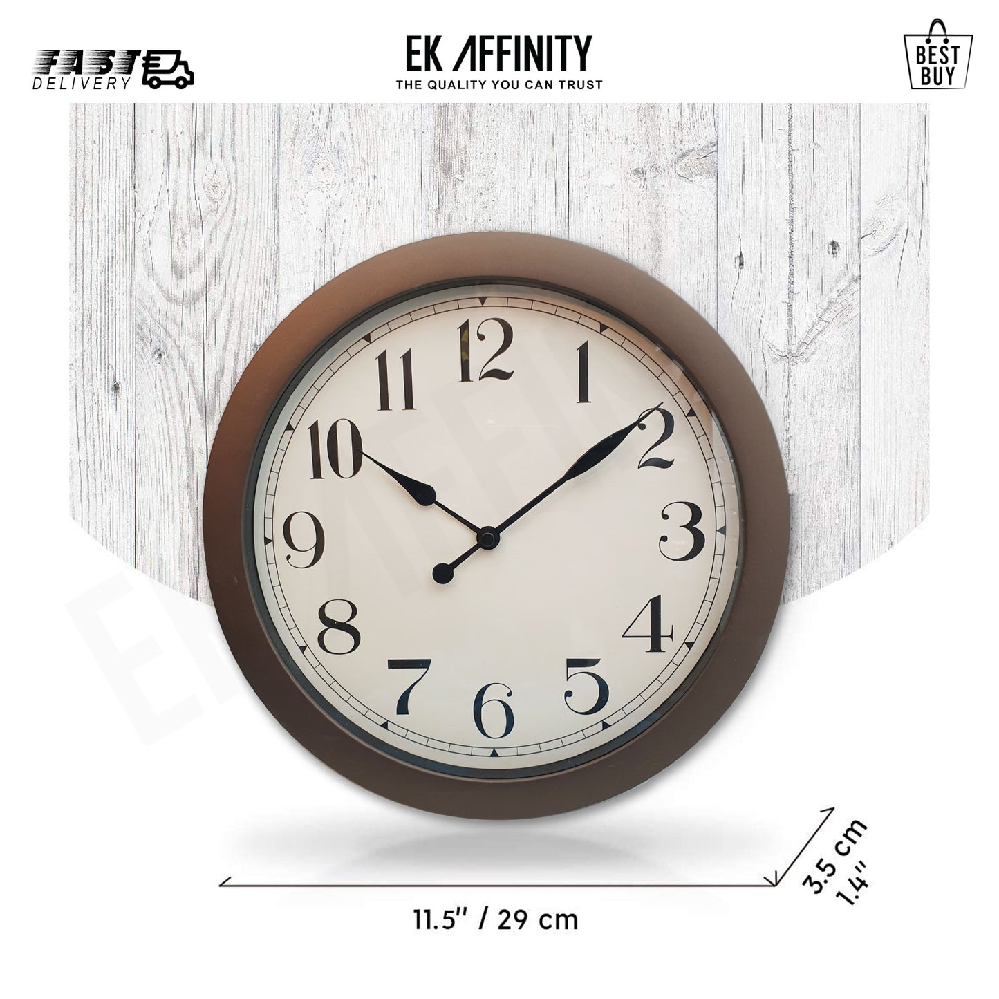 Elegant Retro Round Decorative Wall Clock 29 CM Home Decor Gift