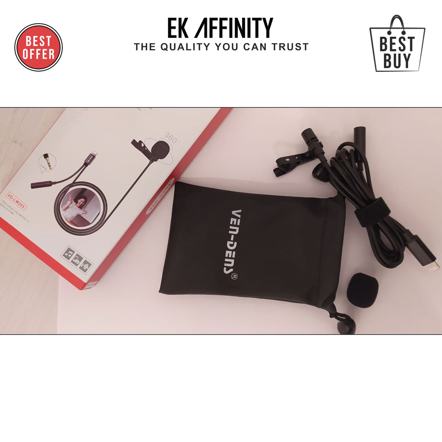 Mini Lavalier Clip-on Lapel Mic Microphone 3.5mm For Mobile Phone PC Recording