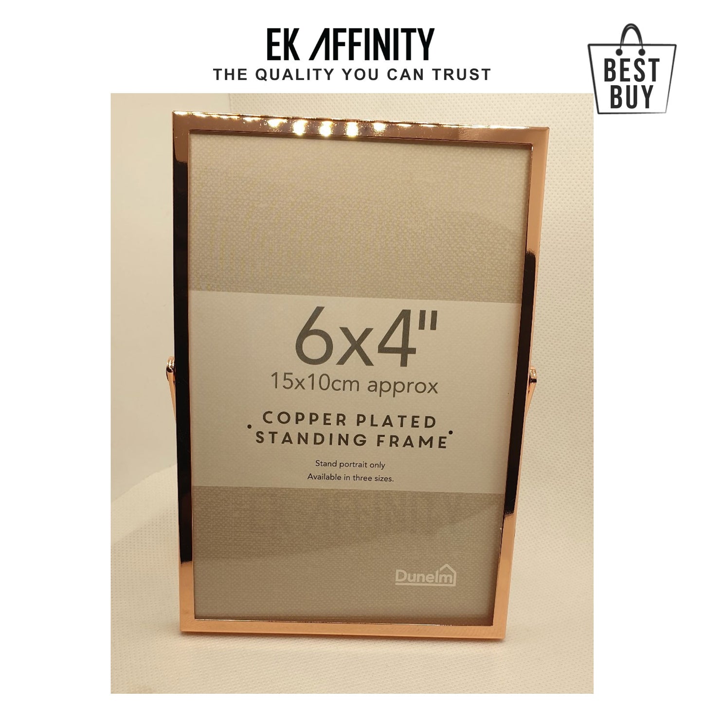 Elegant Copper Plated Thin Edged Photo Frame 6x4 Inches Best Gift