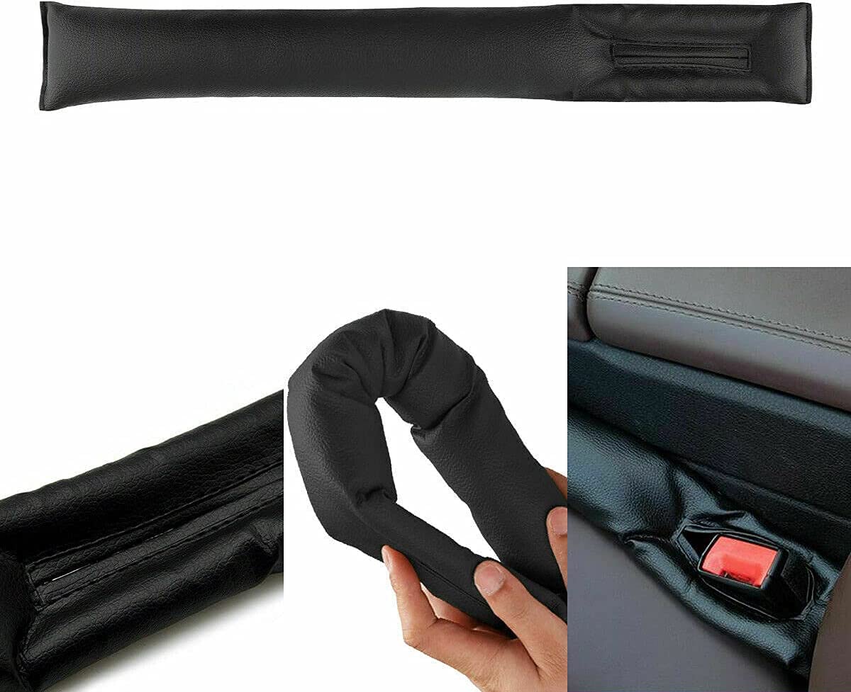 2Pcs Car Seat Gap Filler Universal Leather Spacer Catcher Seat Side Blocker Pad