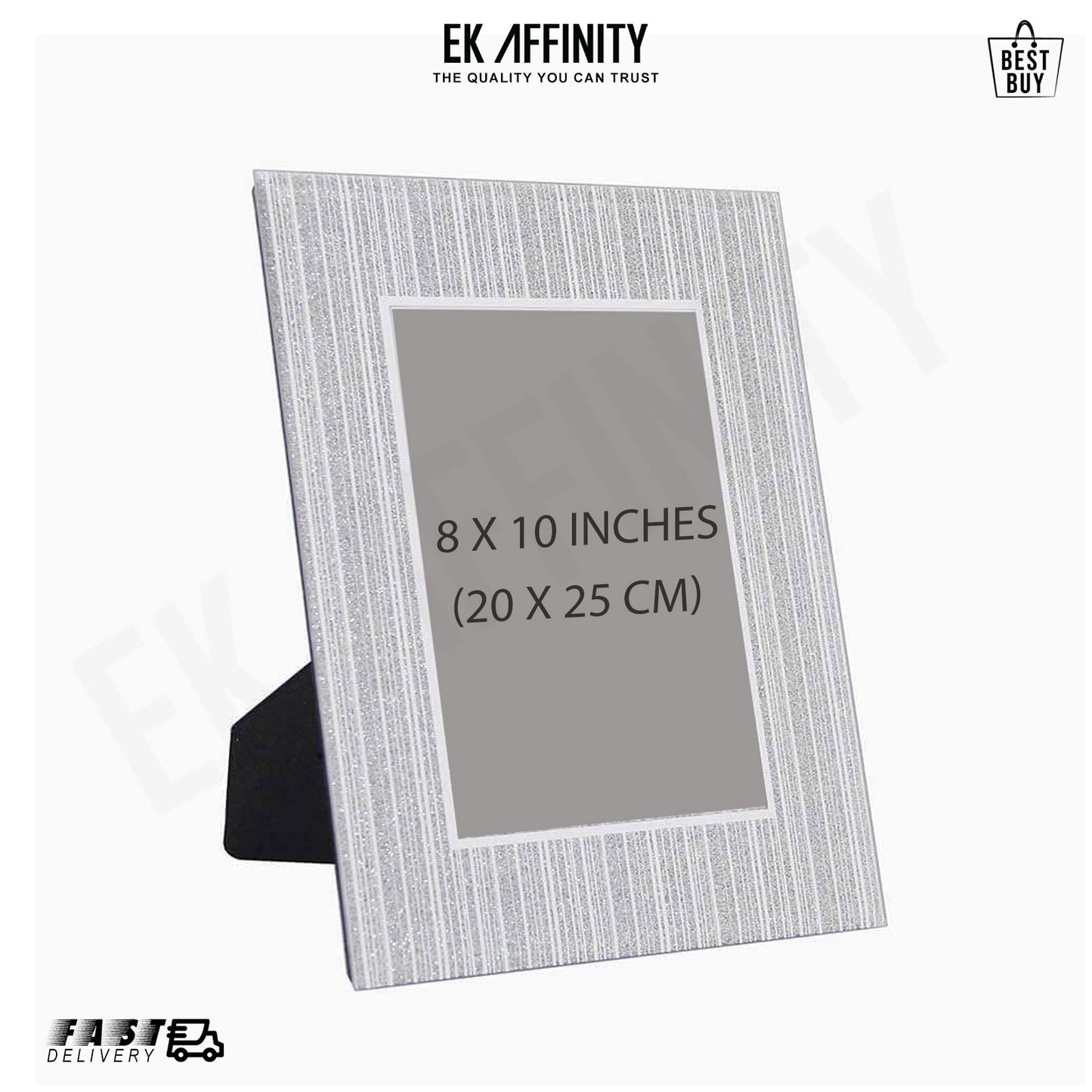 Sparkle Glass Silver Photo Frames Mirrored Edge Frames for Desktop Display Gift