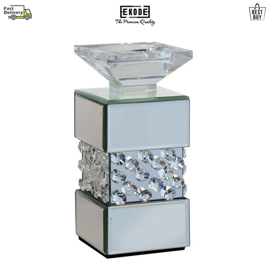 EKODE™ Elegant Rhombus glass crystals Mirrored Luxury Candle Holder Gift