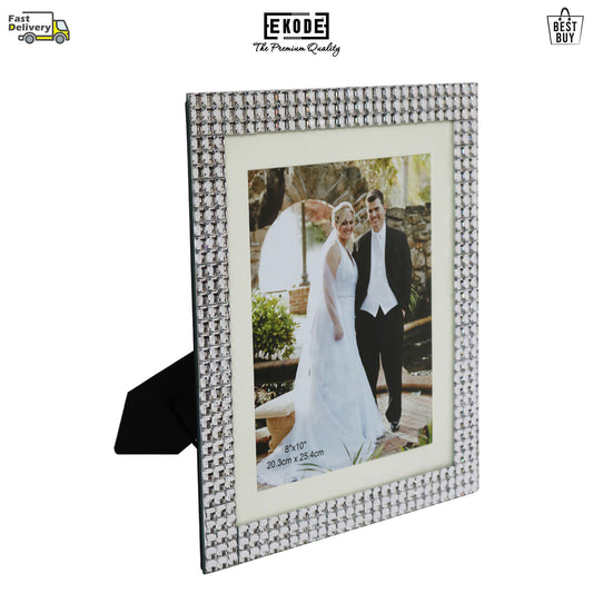 EKODE™ Elegant and Unique Desktop Silver Crystal Photo Frame  Gift