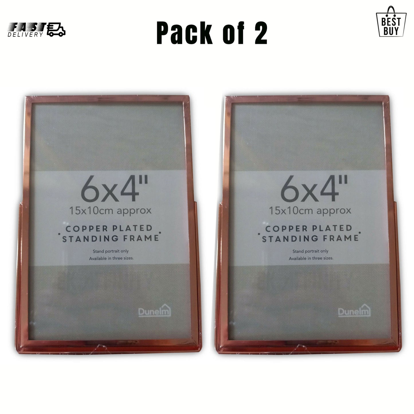 Elegant Copper Plated Thin Edged Photo Frame 6x4 Inches Best Gift