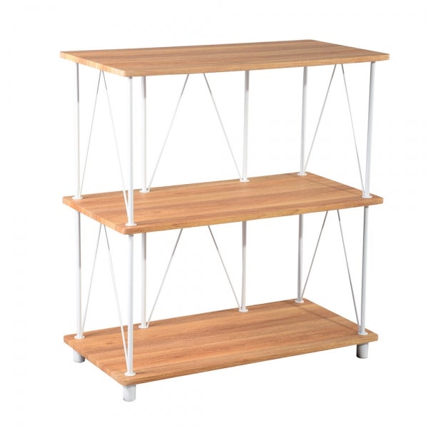 EKODE™ Large Industrial Kitchen Furniture Storage Shelves & White Metal Wood 3 Tiers