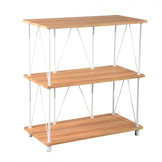 EKODE™ Large Industrial Kitchen Furniture Storage Shelves & White Metal Wood 3 Tiers