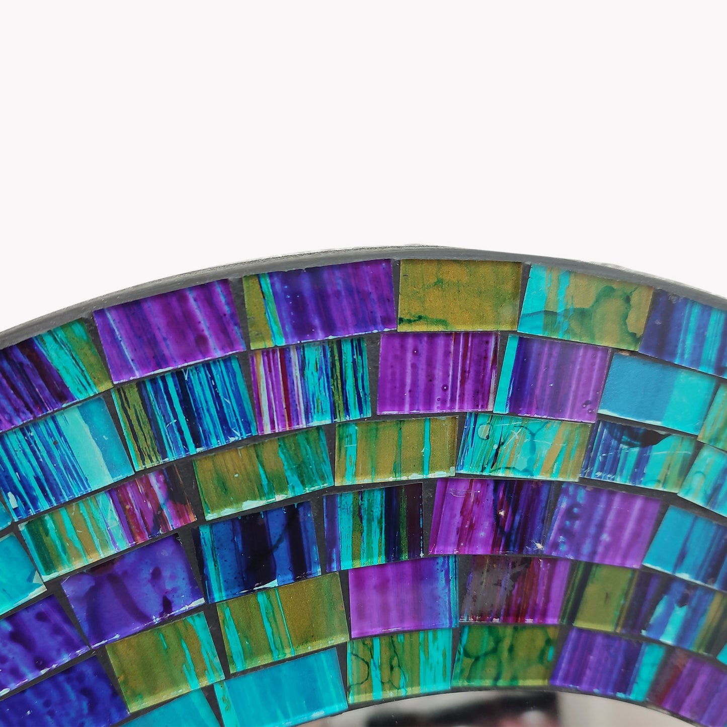 Pack of 2 Elegant 40cm Round Mosaic Mirrors Handmade Best Gift Girls Room