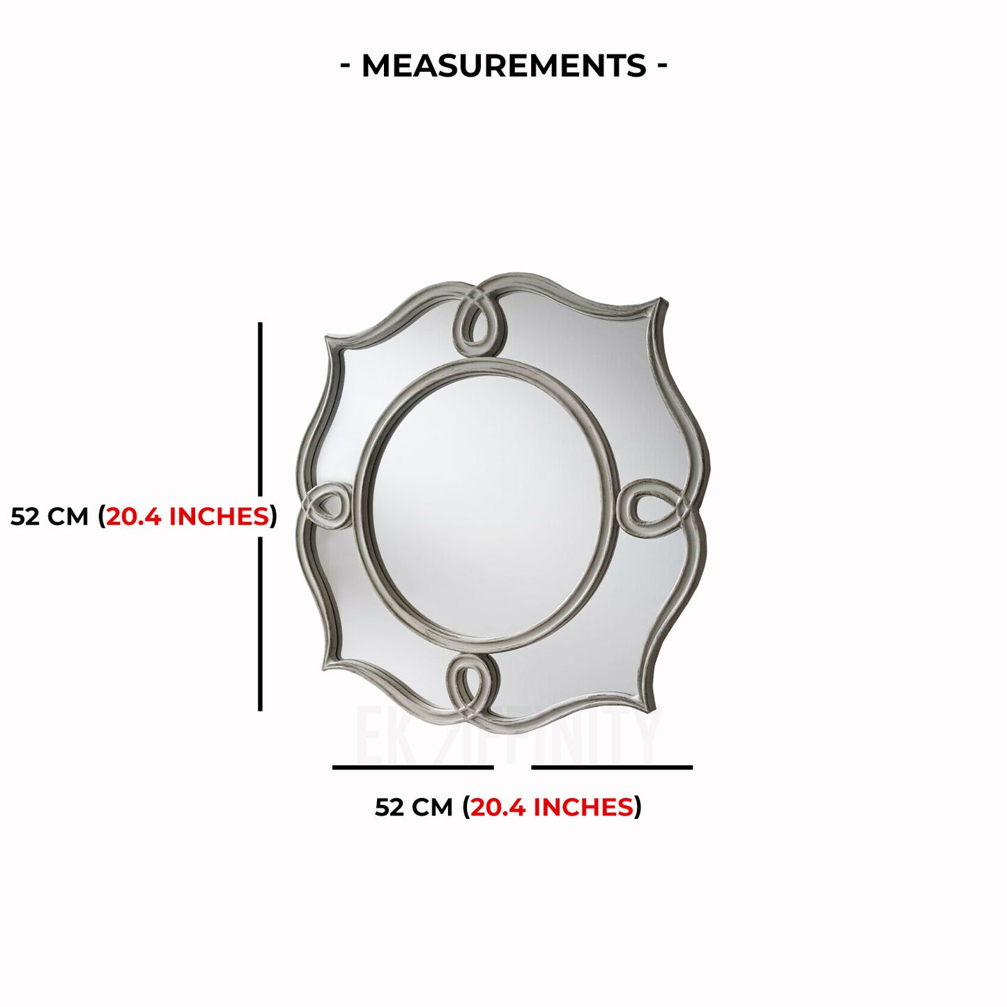 52 CM Small Vintage Rustic Style Wall Mirror Hallway Living room Best Gift