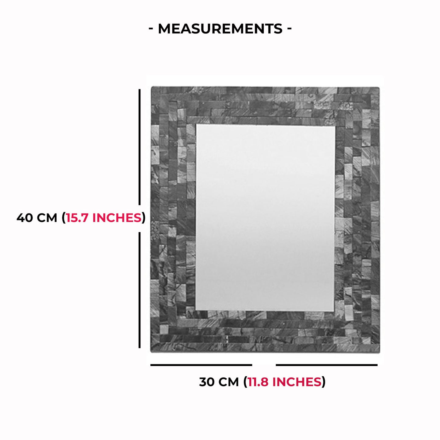 EKODE™ Rectangular turquoise Mosaic Wall Mirror Girls Room Hallway Living Room