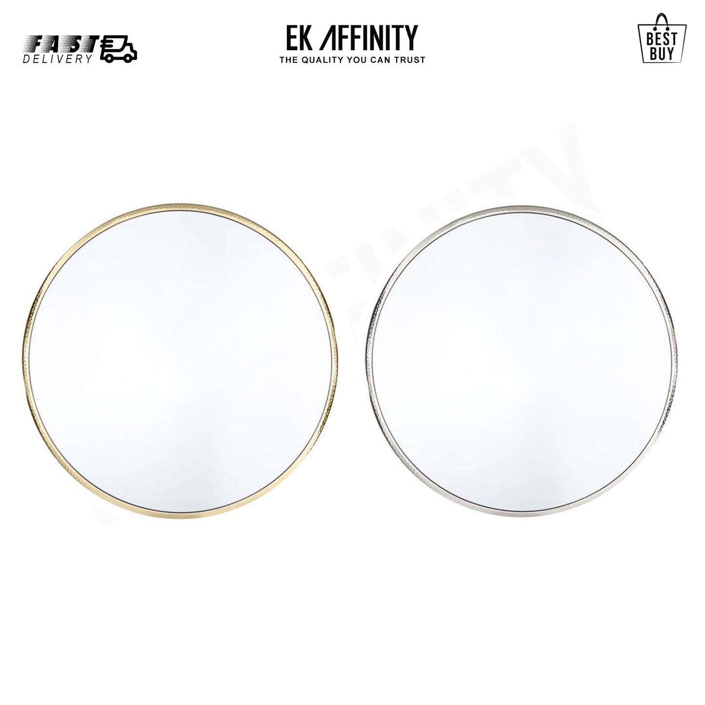 Stylish Hammered Metal Round Mirror 50cm Home Decor Best Gift Gold and Silver