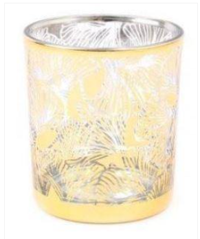 Beautiful Gold Lotus Printed Candle Pot 10cm