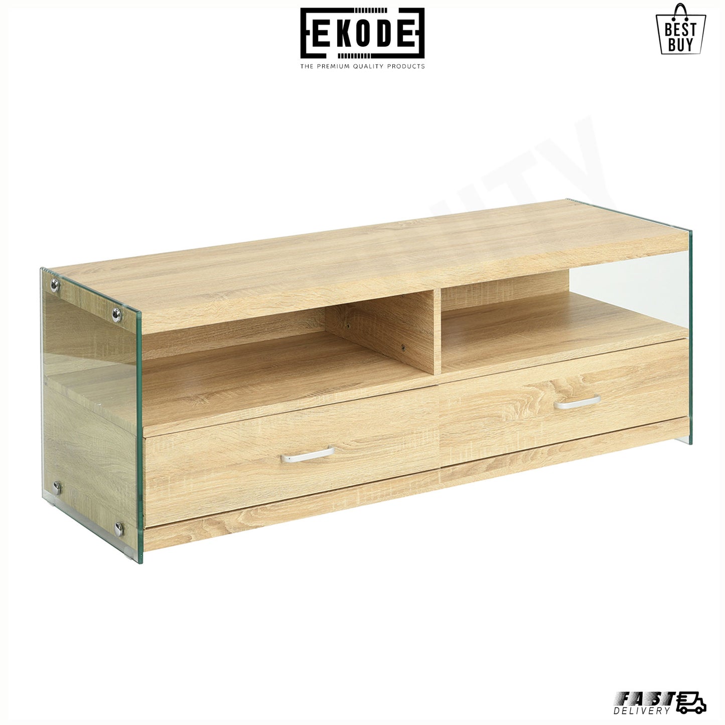 EKODE™ TV Unit Media Stand Storage Cabinet Modern Cupboard and Shelf Storage