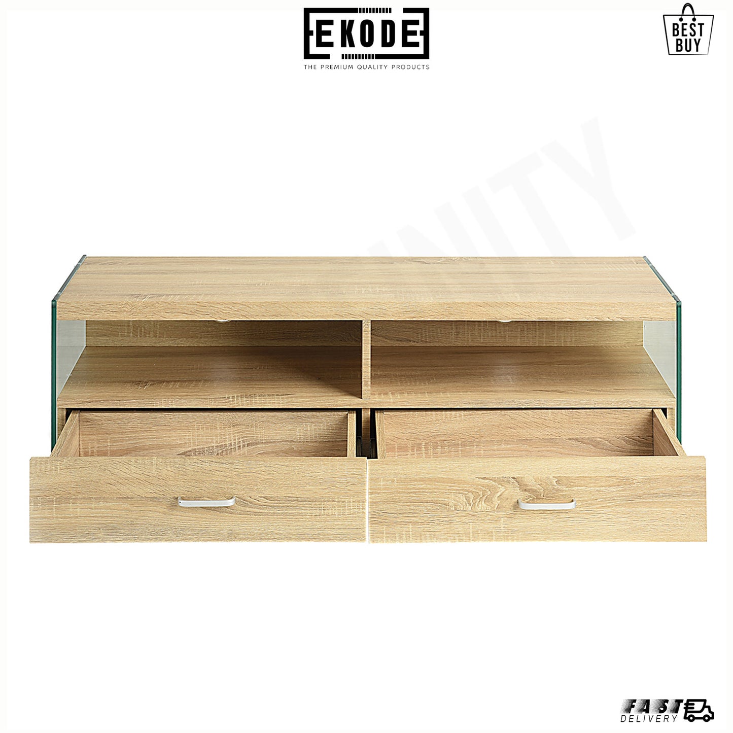 EKODE™ TV Unit Media Stand Storage Cabinet Modern Cupboard and Shelf Storage